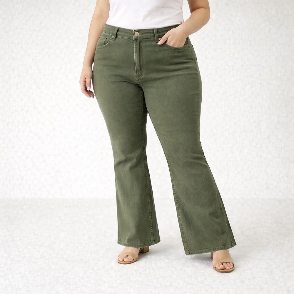 Levi's 515 Boot Cut Women's Jeans 18M Olive Green Stretch Mid Rise Cotton Blend
